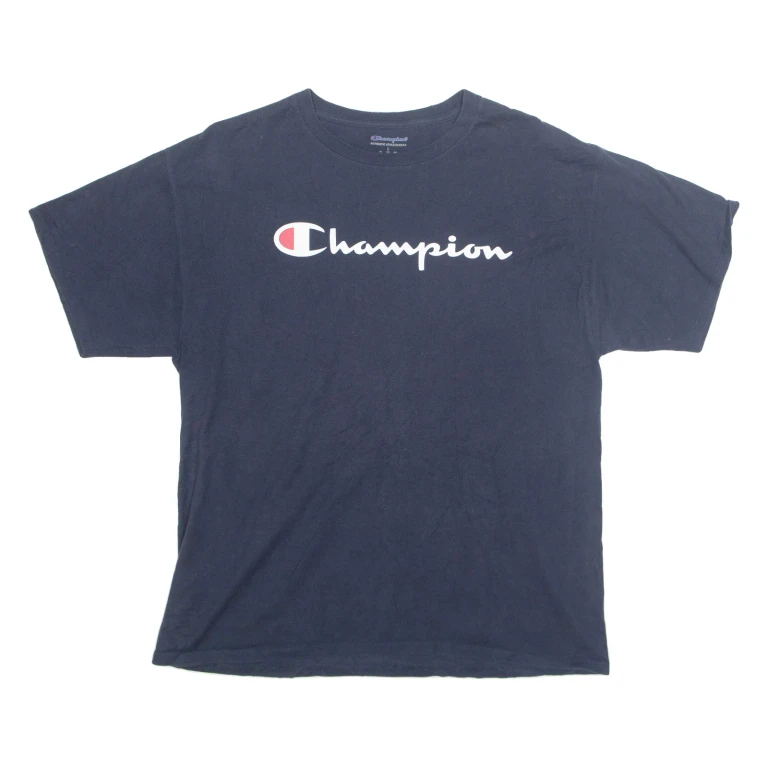 CHAMPION Mens T-Shirt Blue L