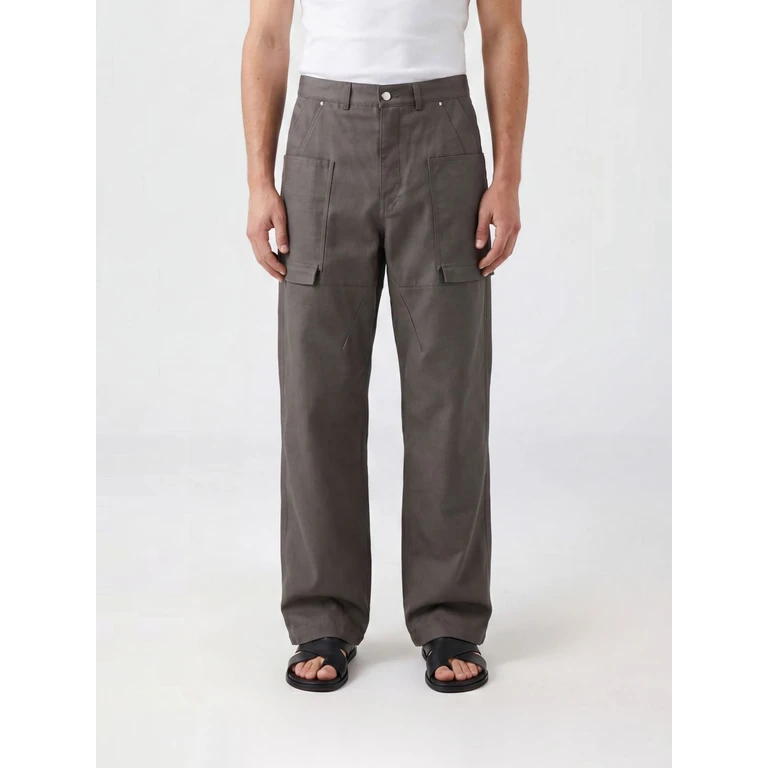 Wide-Leg Cotton Twill Cargo Trousers (RU01F2334CDU34)