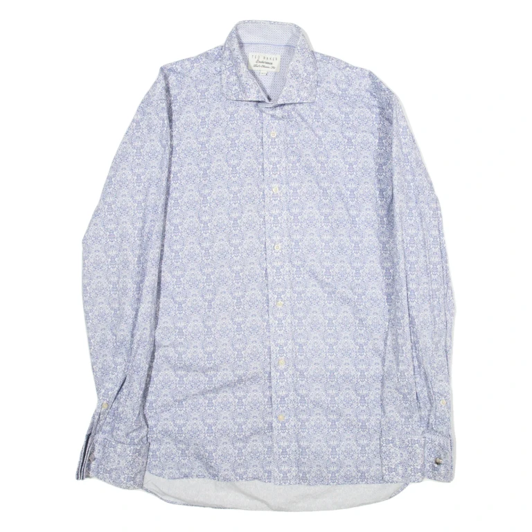 TED BAKER Classic Fit Mens Shirt Blue Long Sleeve M