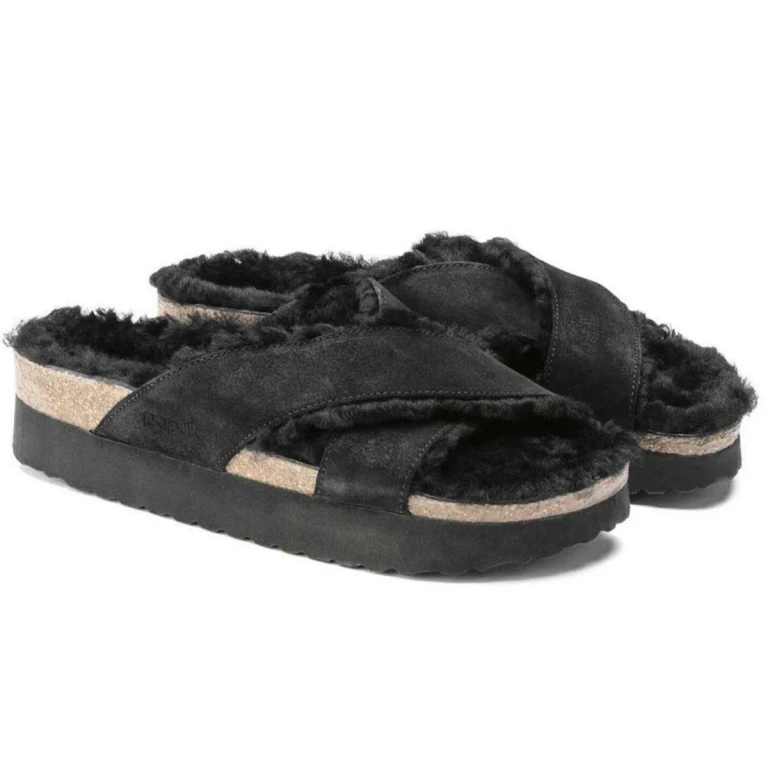 Daytona Suede Leather Black Sandals