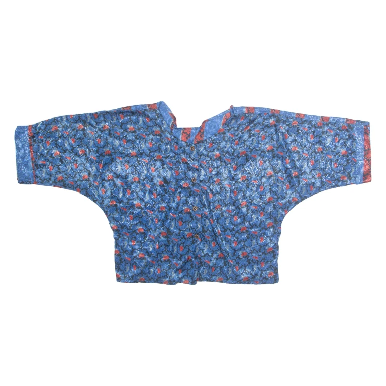 Womens Printed Blouse Blue 3/4 Sleeve Paisley M
