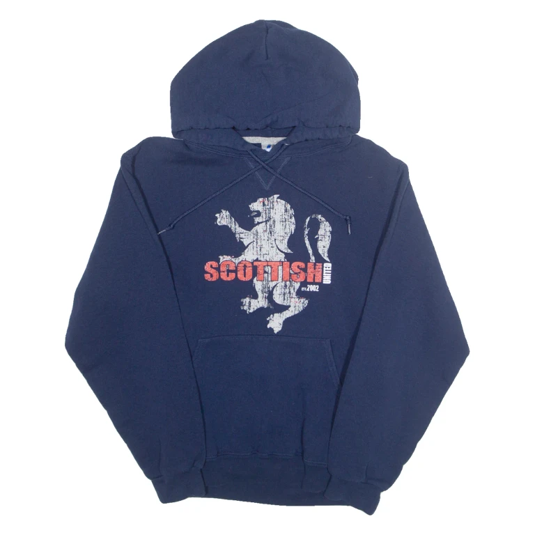 RUSSELL ATHLETIC Scottish United 2002 Mens Blue Hoodie S