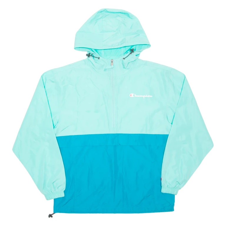 CHAMPION Mens Anorak Jacket Blue Hooded S