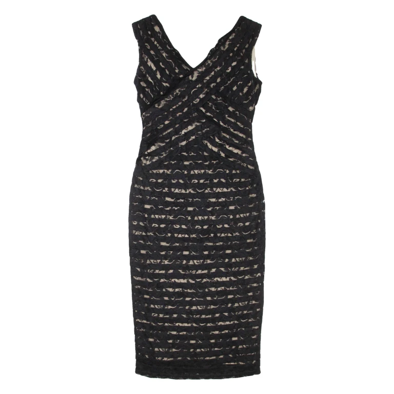 MINT VELVET Womens Pencil Dress Black Sleeveless Midi S