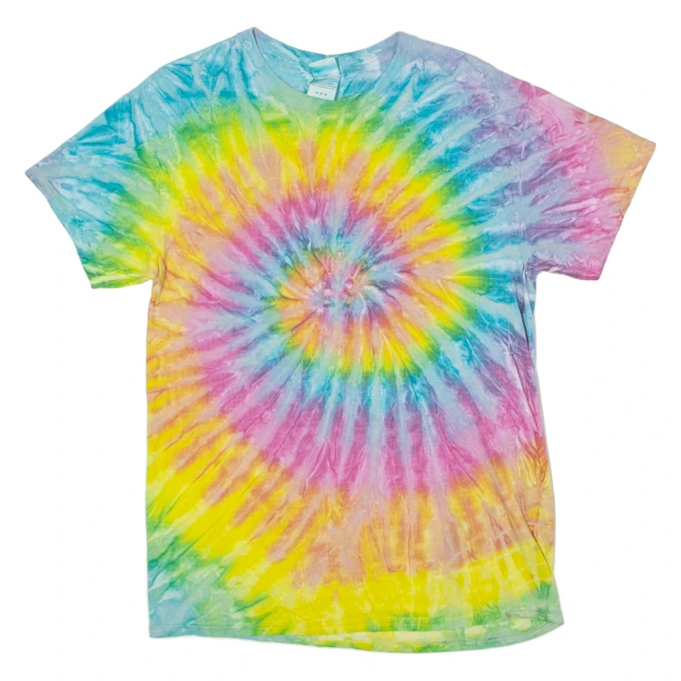 COLORTONE Mens Tie Dye T-Shirt Blue Crew Neck M