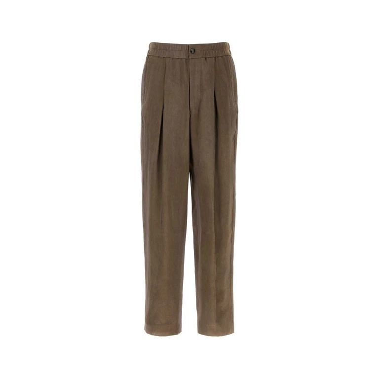 Giorgio Armani Brown Viscose Pant Fango Exterior: Pantaloni - Men
