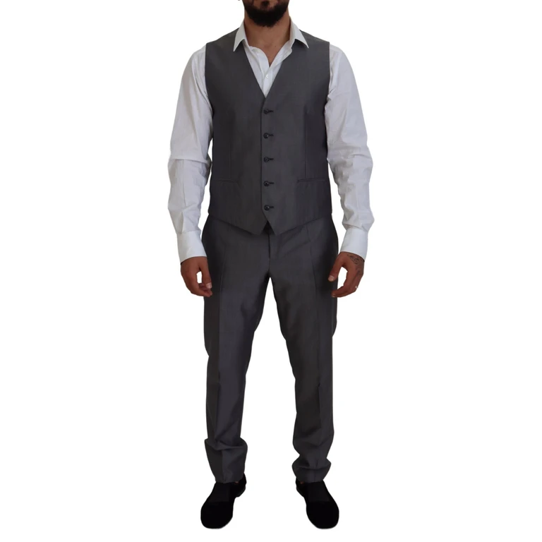 Gray Sicilia 3 Piece Slim Fit Suit Wool - Men