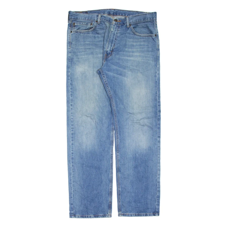 LEVI'S 505 Jeans Mens Blue Regular Straight Stone Wash W36 L32