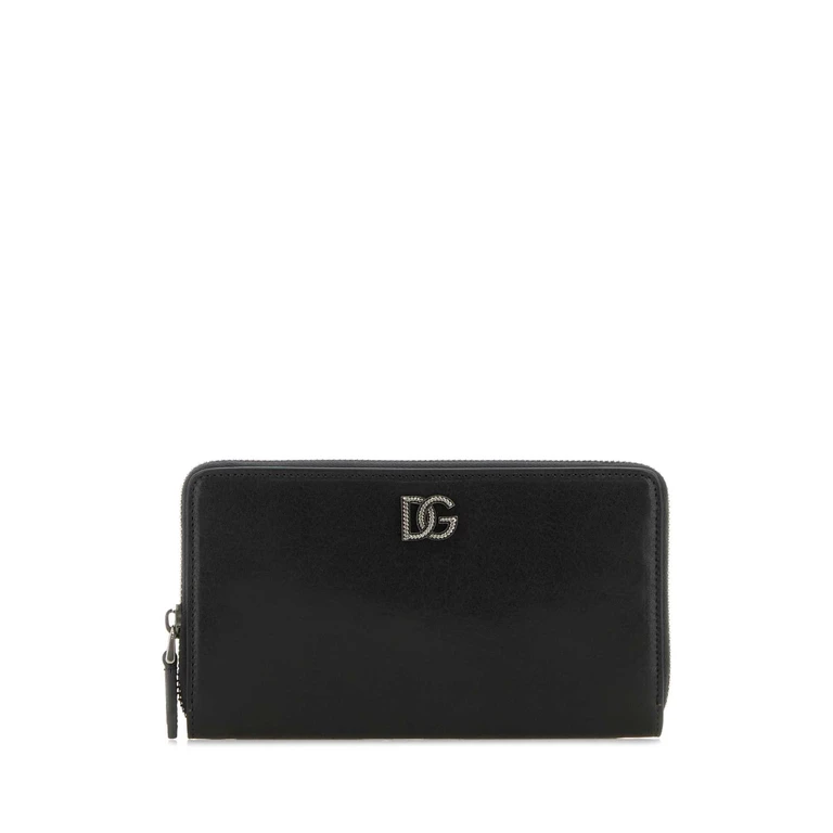Dolce & Gabbana Black Leather Wallet Nero Vitello Portafogli - Men
