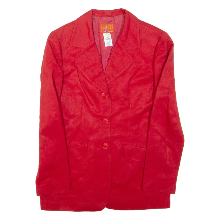 KENZO Womens Blazer Jacket Red Linen M