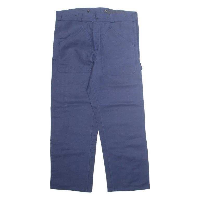 Workwear Mens Trousers Blue Loose Straight W38 L28