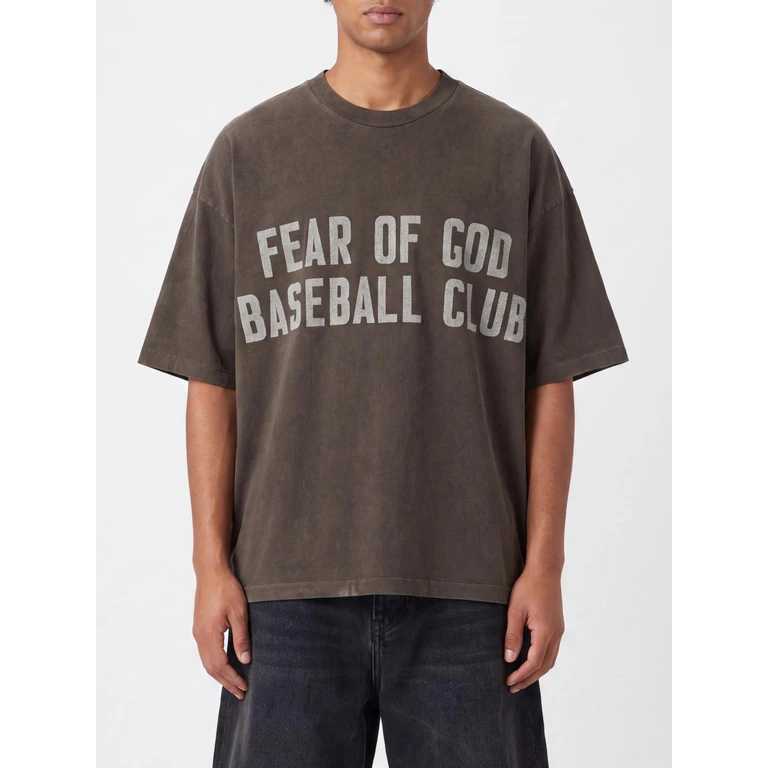 Relaxed Fit Cotton T-Shirt with Contrast Logo and Dropped Shoulders (FG9M109960HWJ298)