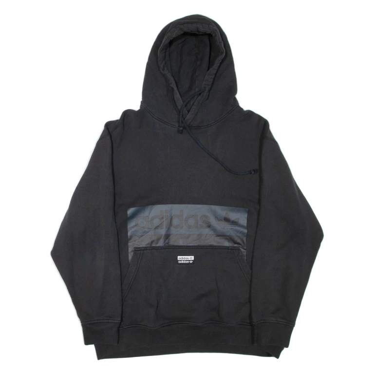 ADIDAS Mens Black Hoodie L