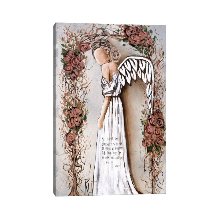Be Strong And Courageous by Ruth's Angels - Canvas Gallery Wrap