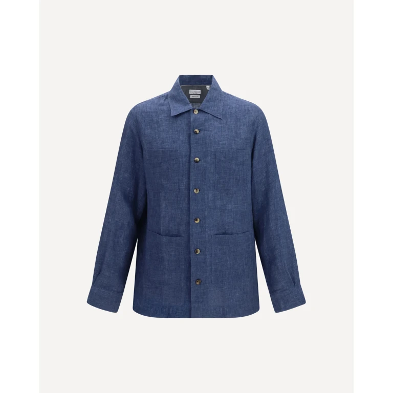 BRUNELLO CUCINELLI Easy fit linen Shirt Male L