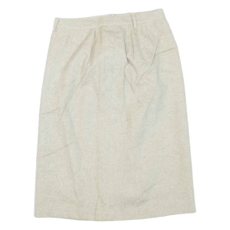 Womens Pencil Skirt Beige Knee Length S
