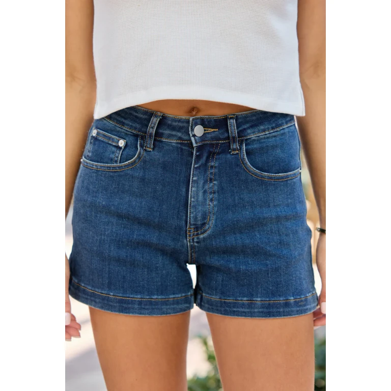 Come As You Are Dark Wash Relaxed Fit Denim Shorts