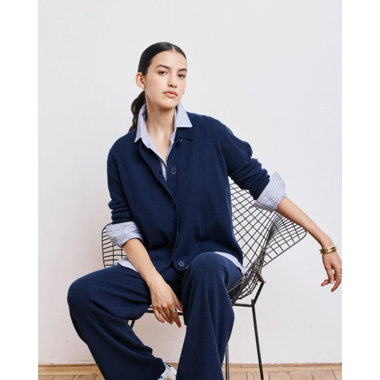Cardigan Message Benq522 02-Navy - 02 NAVY / 1-S