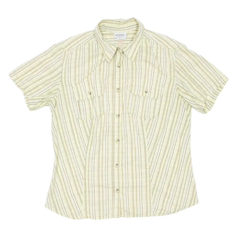 COLUMBIA Womens Shirt Yellow Striped L