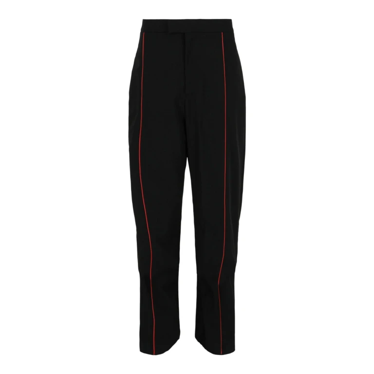 Contrasting-Trim Straight-Leg Track Pants