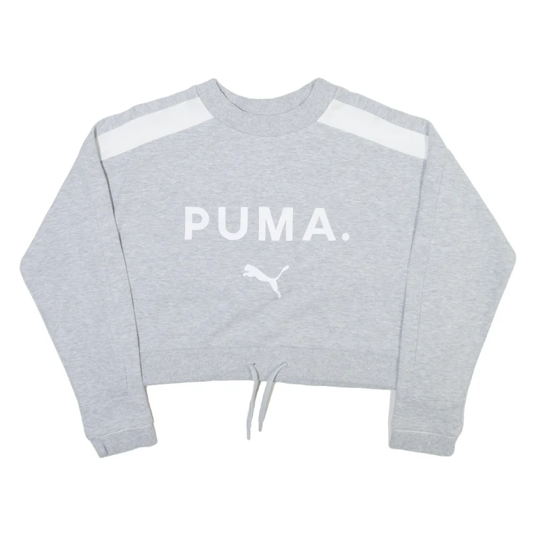 PUMA Cropped Womens Sweatshirt Grey XS