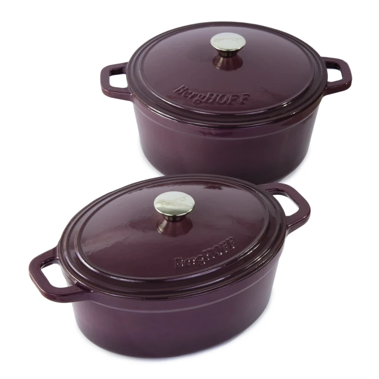Neo 4pc Cast Iron Cookware Set, 5qt. & 7qt., Purple