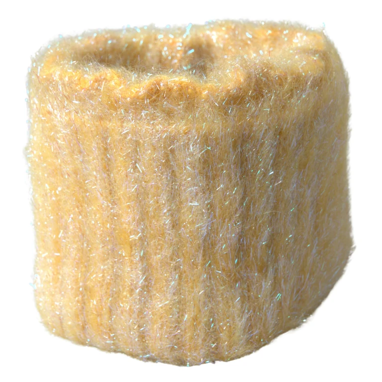 Yellow Polyester Mohair Fiber Neck Wrap Scarf - Women
