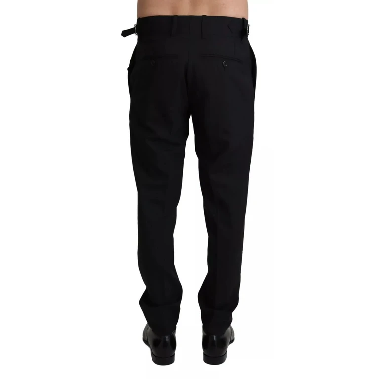 Dolce & Gabbana Black Wool Stretch Dress Trouser Pants - Men