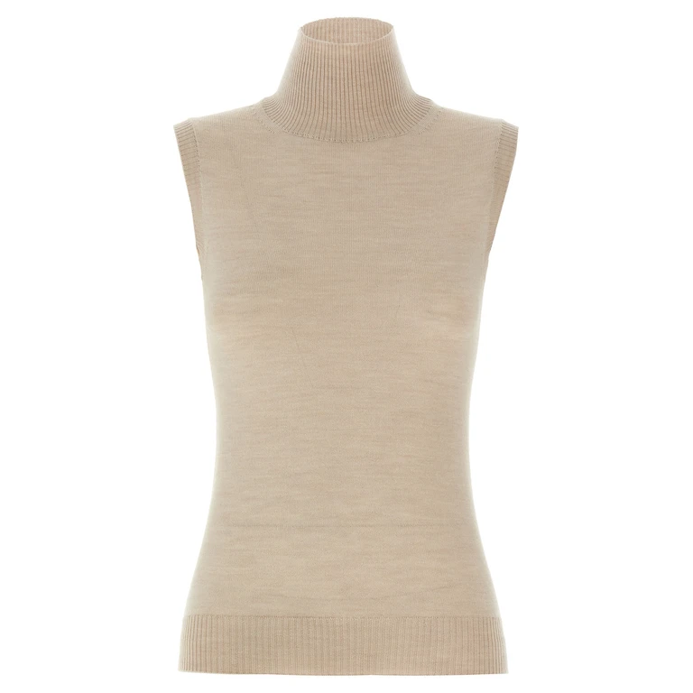 Sportmax Beige Virgin Wool Cardigan Clothing - Women