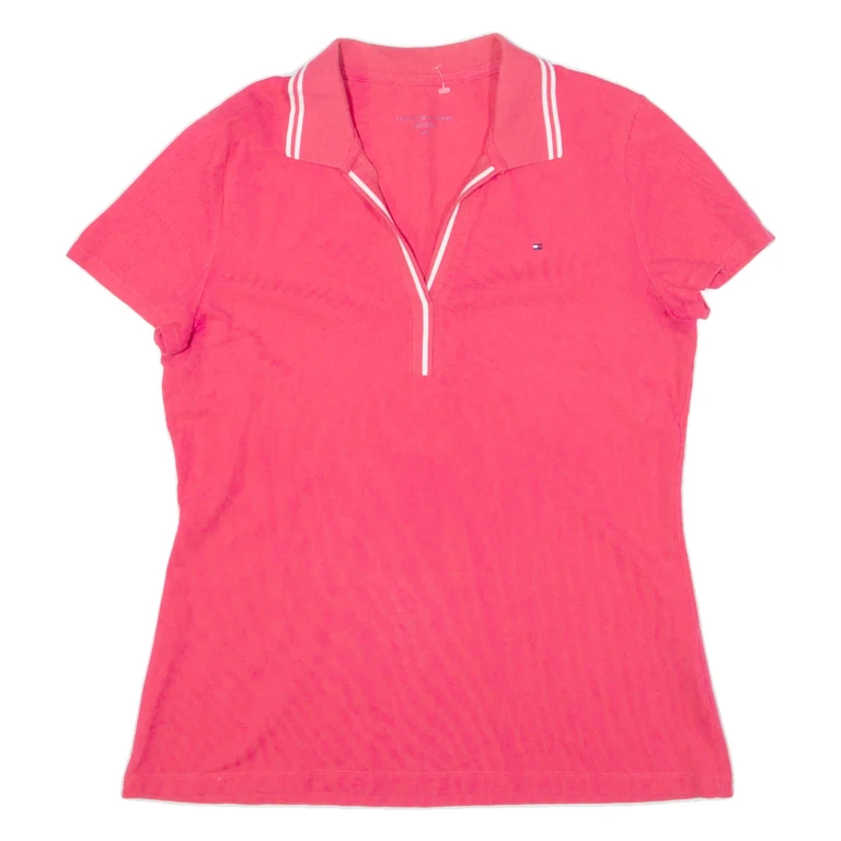TOMMY HILFIGER Womens Polo Shirt Pink L