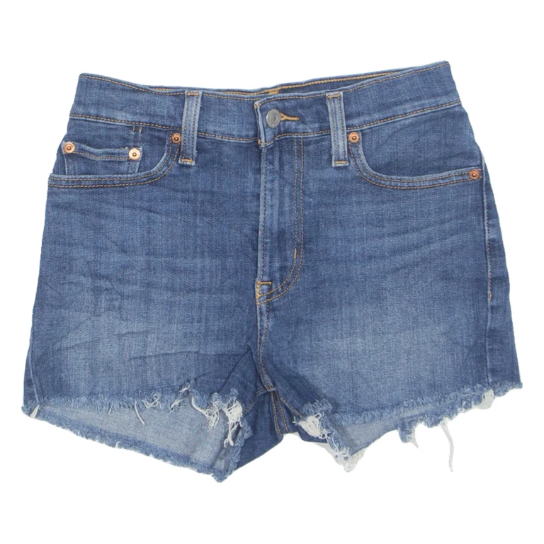 LEVI'S Cut Off High Rise Womens Denim Shorts Blue XS W25