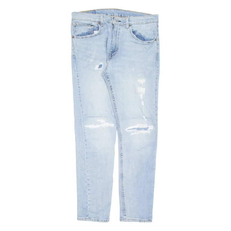 LEVI'S 512 Jeans Distressed Womens Blue Slim Tapered Stone Wash W34 L32