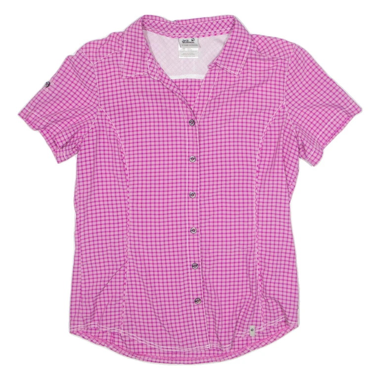 JACK WOLFSKIN Womens Shirt Pink Check UK 14