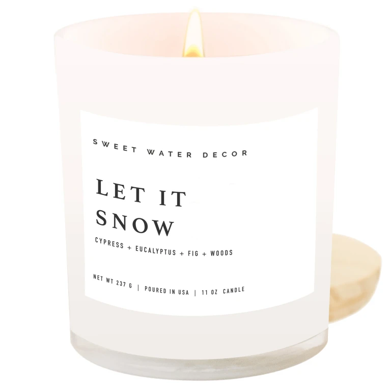 Let It Snow Soy Candle - White Jar - 11 oz