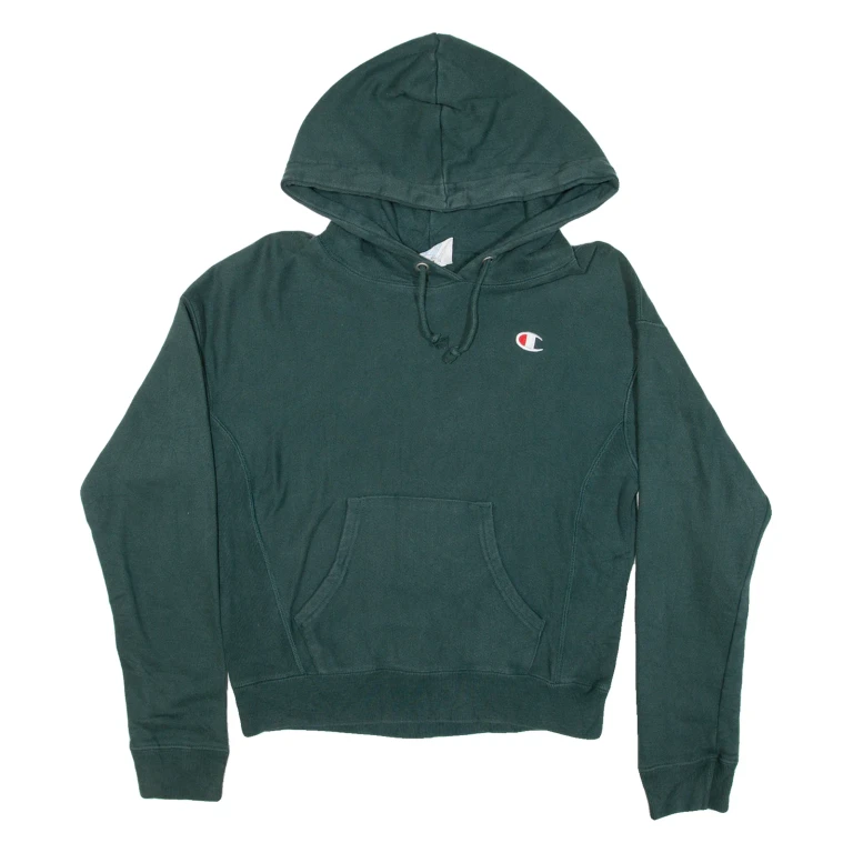 CHAMPION Womens Green Hoodie XS