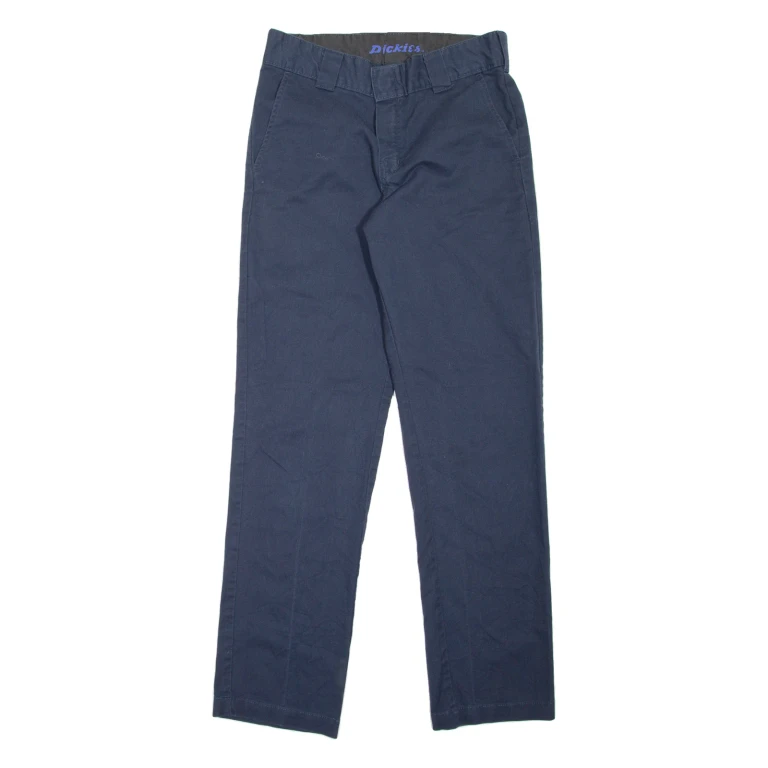 DICKIES Workwear Womens Trousers Blue Slim Tapered W28 L31