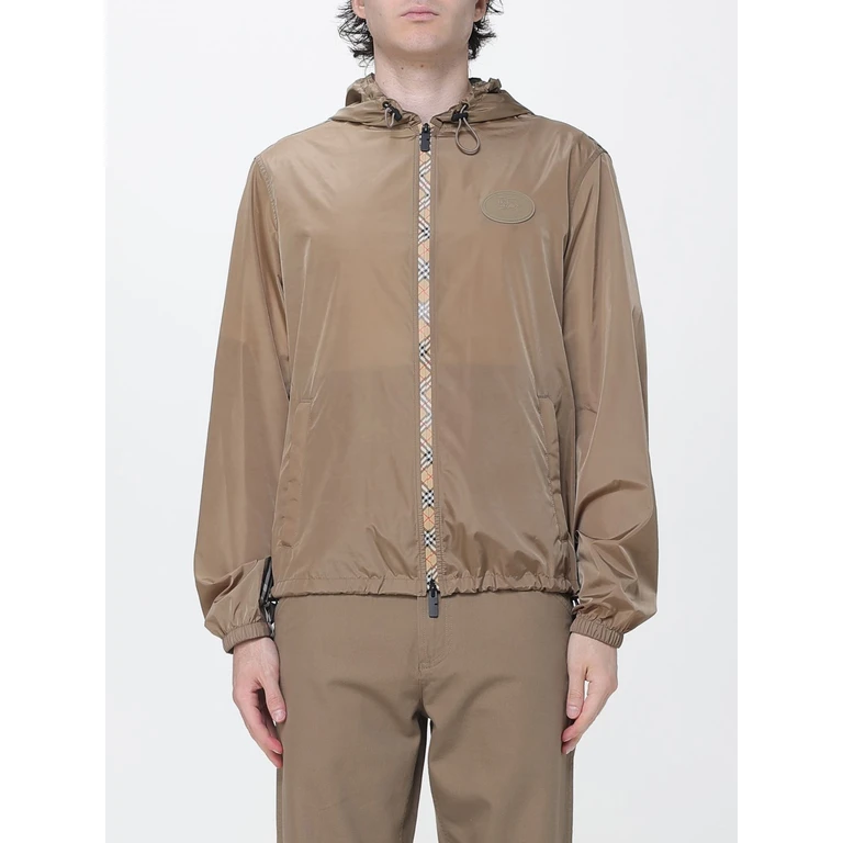 Hooded Windbreaker Jacket in Vintage Check Nylon (8129382)