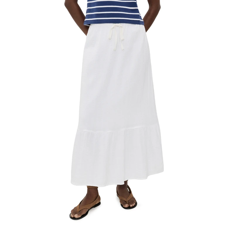 Faherty Dune Cotton Gauze Rees Skirt White XL