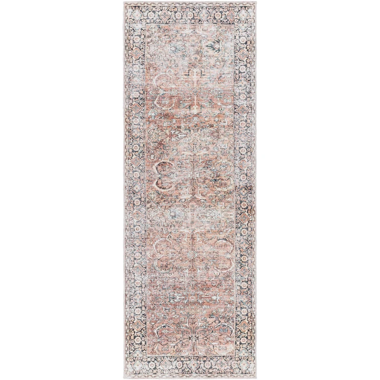 Peach Noda Vintage Washable Area Rug - Clearance