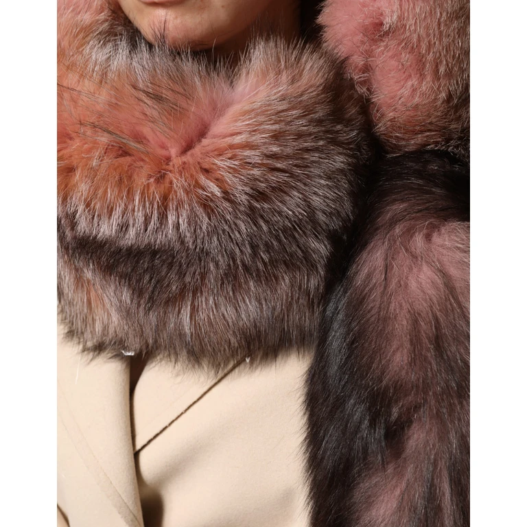 Dolce & Gabbana Pink Frost Fox Fur Neck Warmer Winter Scarf - Women