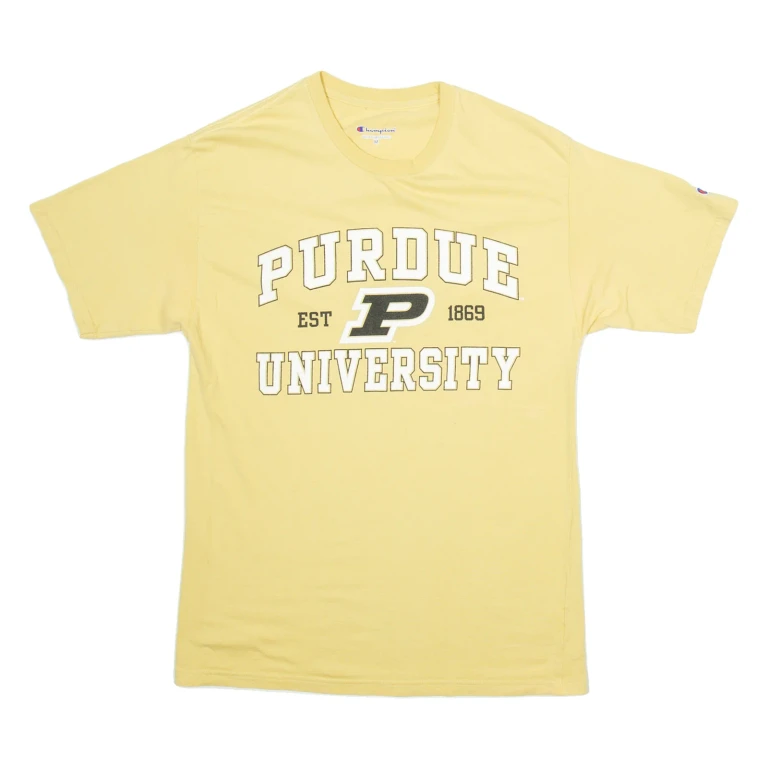 CHAMPION Purdue University Mens T-Shirt Yellow USA M
