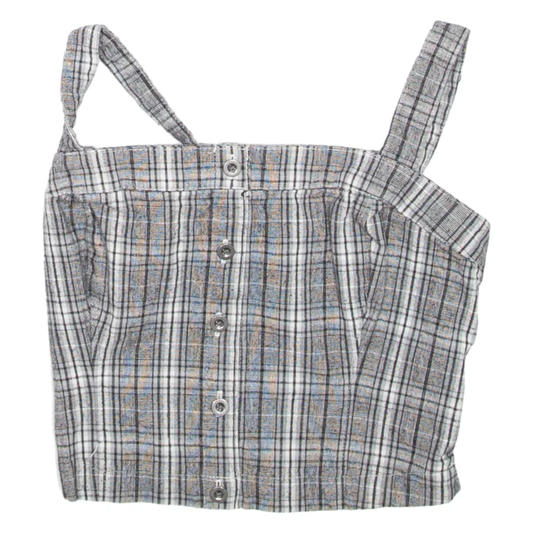 HOLLISTER Womens Cropped Vest Black Check XS