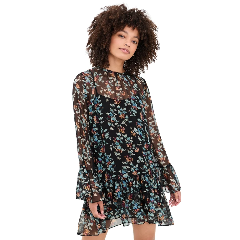 Ulla Johnson Emmeline Silk Mini Dress Nightshade 00