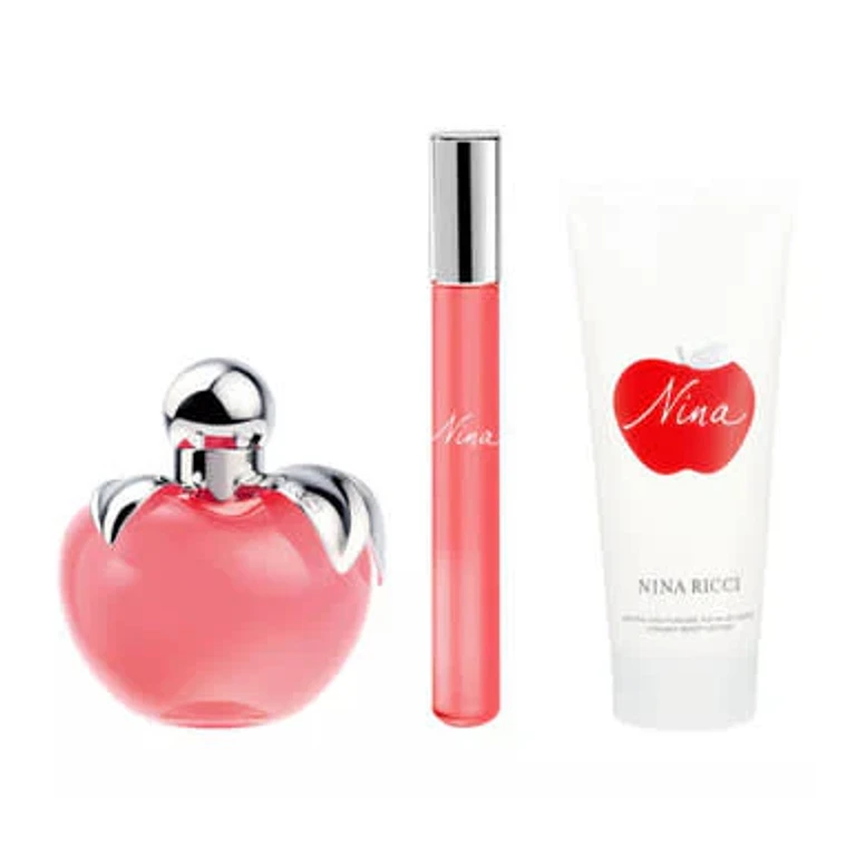 Nina 3 Pcs Set For Women: 2.7 Eau De Toilette Spray + 0.34 Eau De Toilette Roll-On + 2.5 Body Lotion