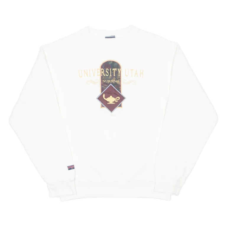 JANSPORT University Utah Nursing Mens Sweatshirt White 90s USA M