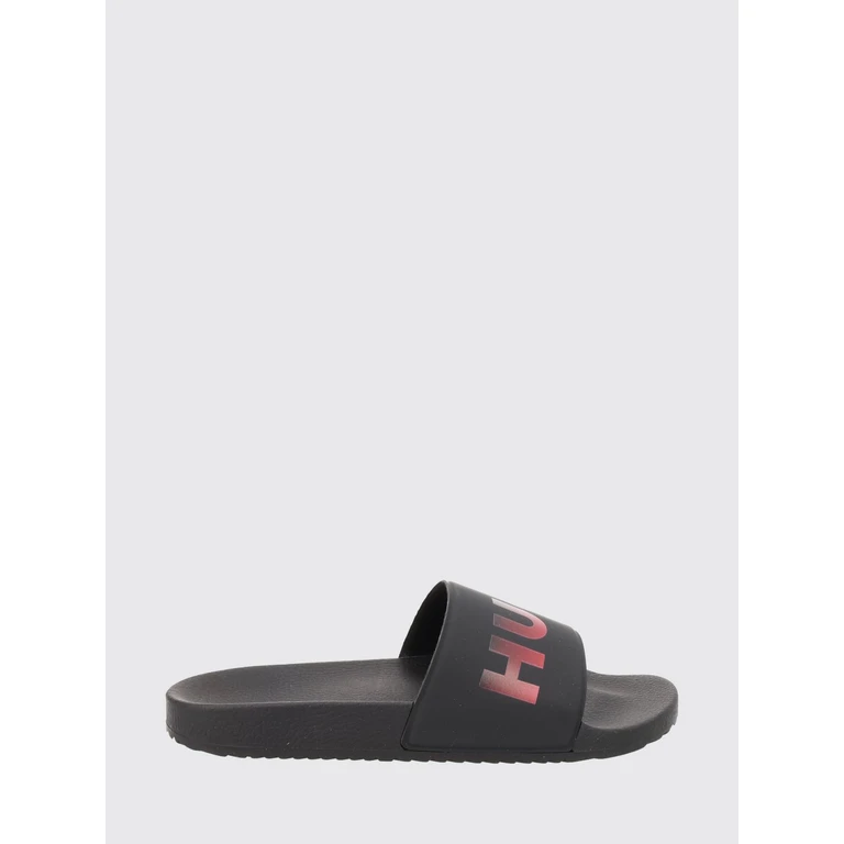 Rubber Pool Slides with Contrasting Printed Logo (50557693001)