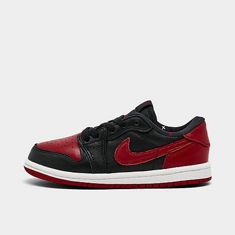 Jordan Kids Toddler Air Retro 1 Low OG Casual Shoes in Black/Varsity Red/Summit White Size: 4.0