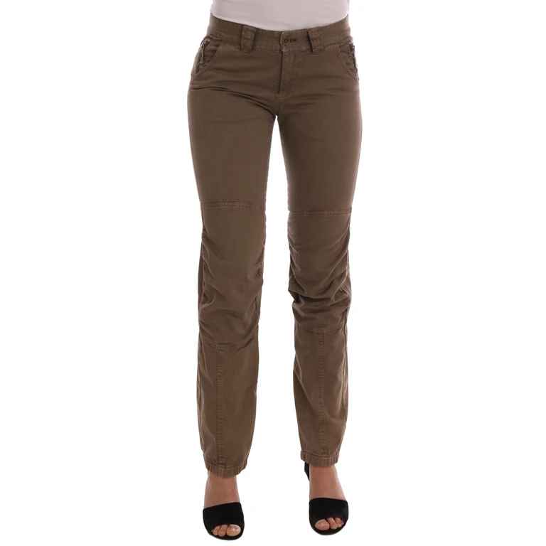 Ermanno Scervino Brown Cotton Casual Slim Fit Pants - Women