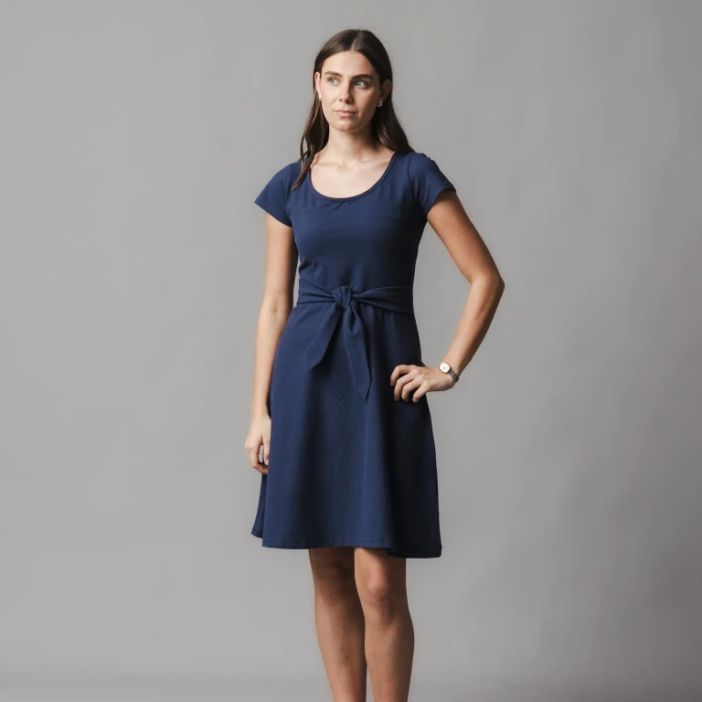 Organic Tie-Waist Knit Dress