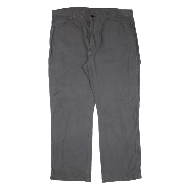 DICKIES Carpenter Workwear Mens Trousers Grey Relaxed Straight W40 L30